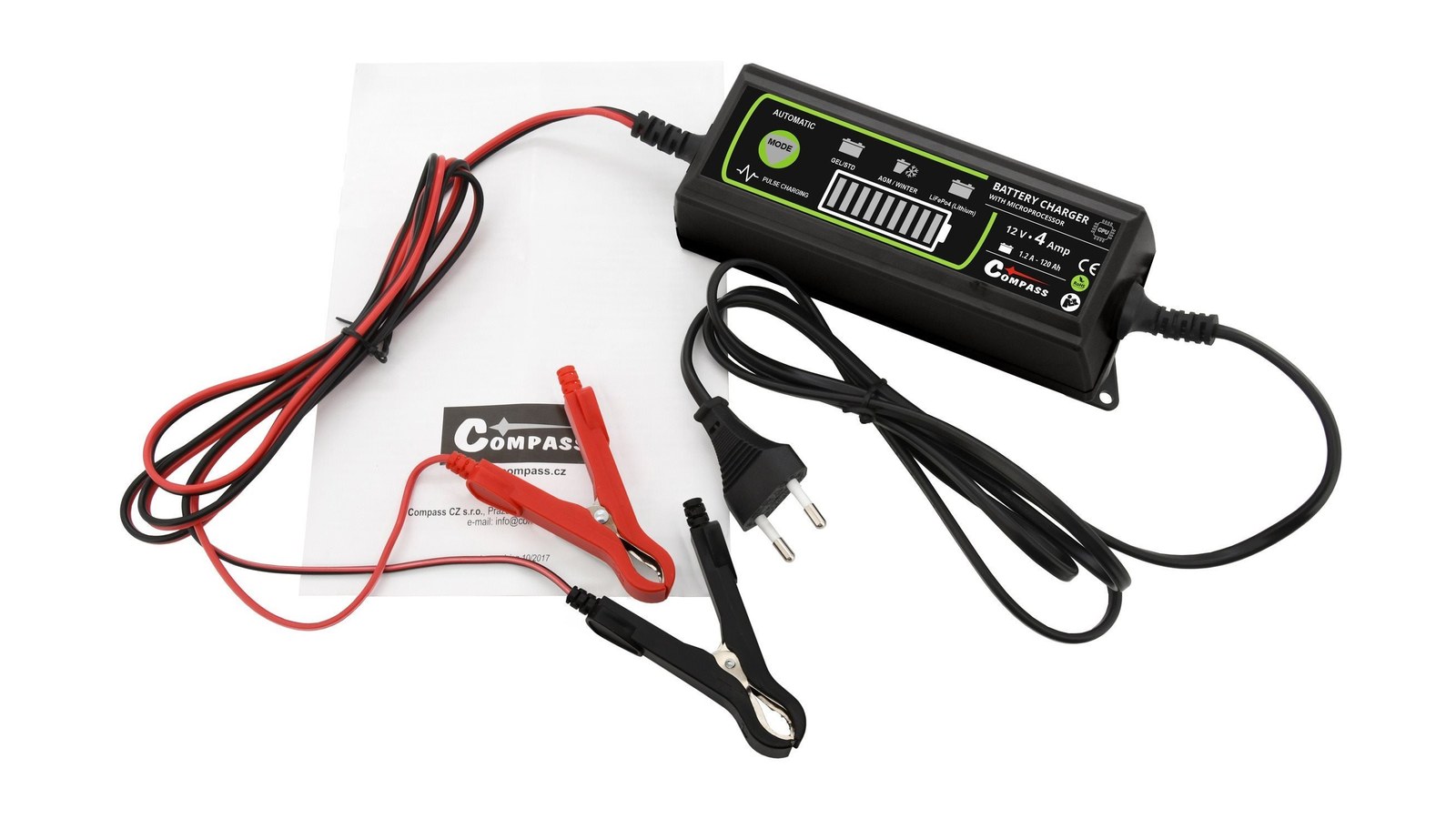 COMPASS Nabíjačka akumulátorov s mikroprocesorom, 4 A 12 V PB/GEL max. 120 Ah