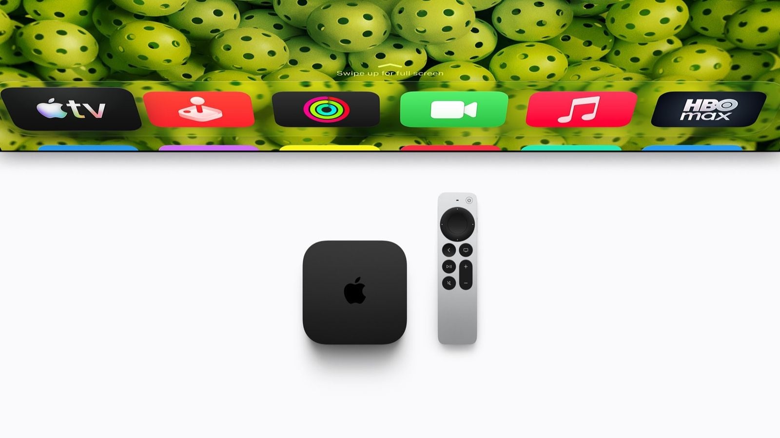 Apple TV 4K is pictured with the Siri Remote.