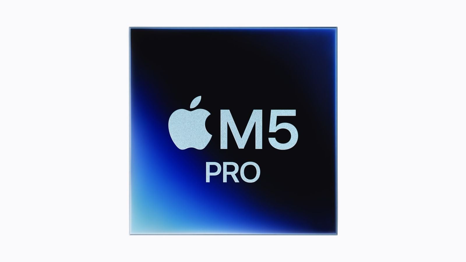 Logo čipu Apple M5 Pro na modro-fialovom prechode