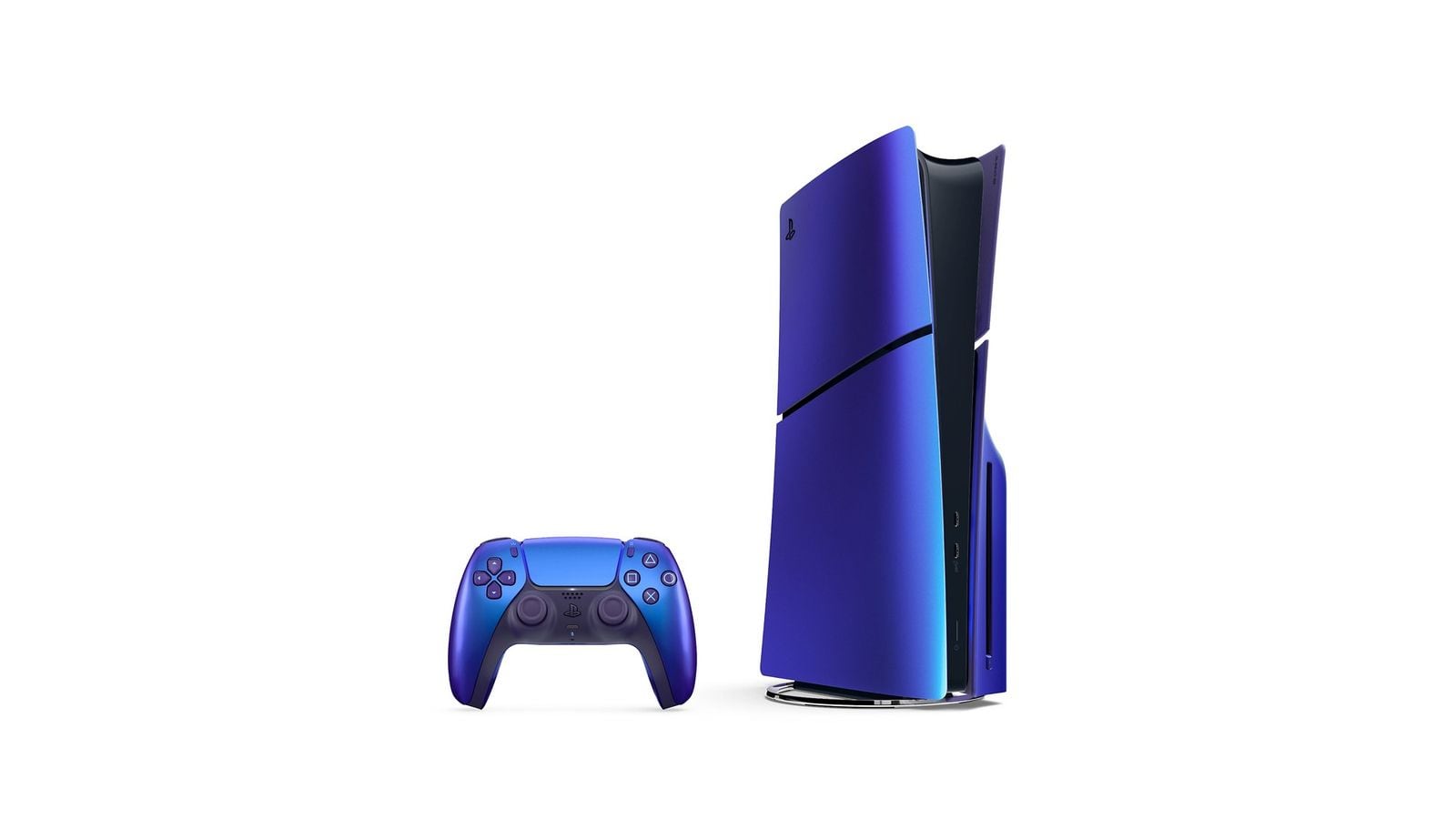 Modrá PS5 Slim konzola (Cobalt Blue) s ovládačom DualSense rovnakej farby