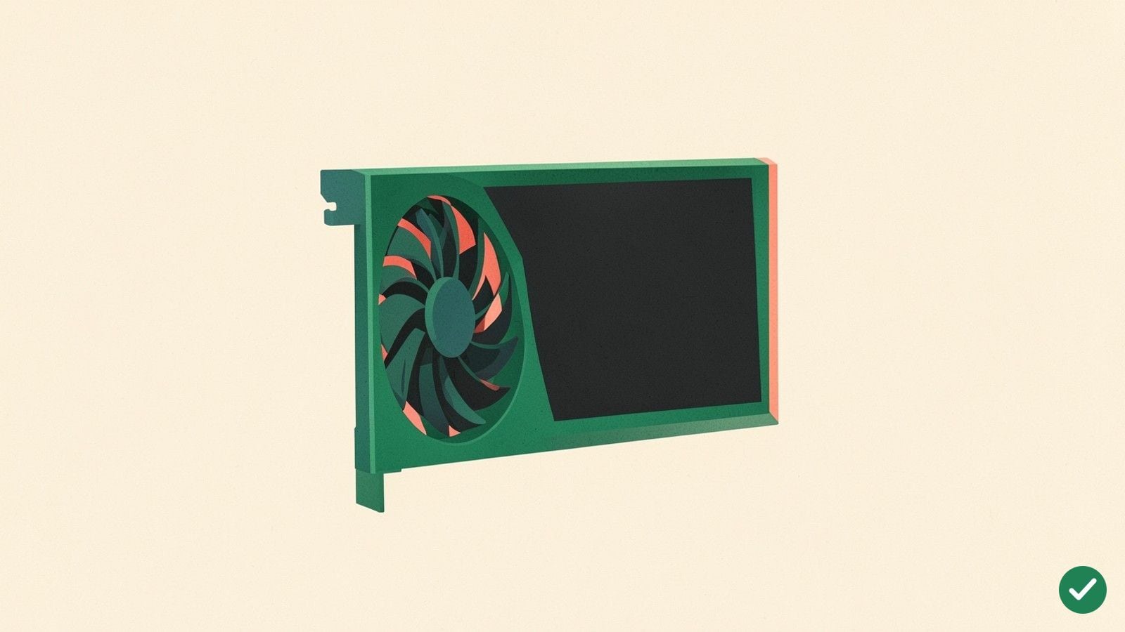 Ilustrácia počítačovej grafickej karty s dvoma ventilátormi