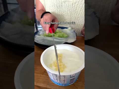 How to Make Real Greek Tzatziki Fast! 🥒🇬🇷 #tzatziki #greekfood #quickrecipe
