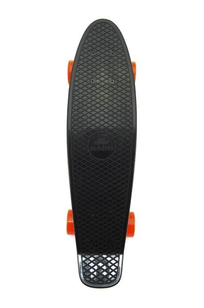vyberomat sk teddies skateboard – pennyboard – cierna farba – oranzove kolesa